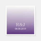 ロマンチックモダンな夏の薄紫グラデーションパープル結婚パープル スタンダードカクテルナプキン (正面)