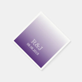 ロマンチックモダンな夏の薄紫グラデーションパープル結婚パープル スタンダードカクテルナプキン