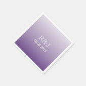 ロマンチックモダンな夏の薄紫グラデーションパープル結婚パープル スタンダードカクテルナプキン (角)