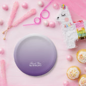 ロマンチックモダンな夏の薄紫グラデーションパープル結婚パープル ペーパープレート (パーティー)