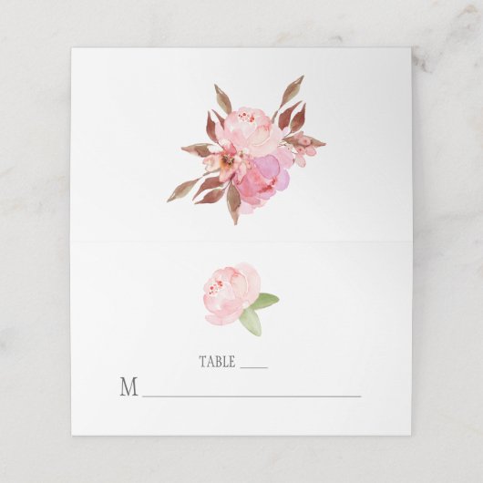 ロマンチックモダンな牡丹フローラ座席表 プレイスカード (外部開封)