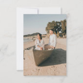 ロマンチックモダンな瞬間結婚の写真のあなた サンキューカード (裏面)