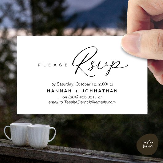 ロマンチックモダンな結婚式の招待RSVPリマインダーカード エンクロージャーカード