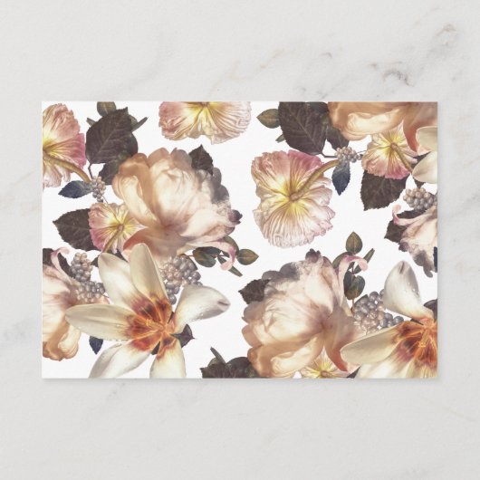 ロマンチックモダンな花のフローラ結婚ズ エンクロージャーカード (裏面)