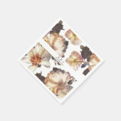 ロマンチックモダンな花のフローラ結婚ズ スタンダードカクテルナプキン (角)