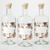 ロマンチックモダンな花のフローラ結婚ズ リキュールボトルラベル (ボトル)