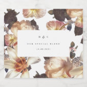 ロマンチックモダンな花のフローラ結婚ズ リキュールボトルラベル (シングルラベル)