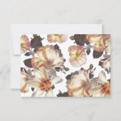 ロマンチックモダンな花のフローラ結婚ズ 出欠カード (裏面)