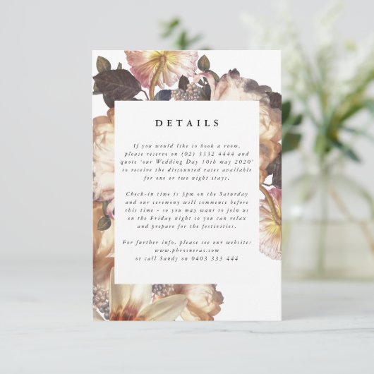 ロマンチックモダンな花フローラエンクロージャカード エンクロージャーカード (スタンド正面)