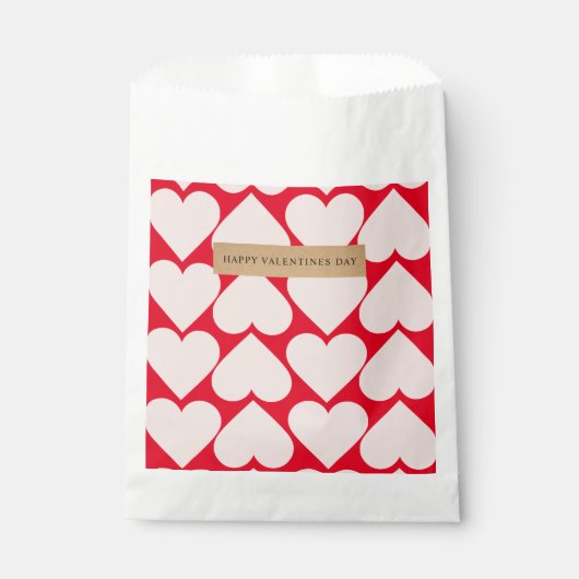 ロマンチックモダンな赤とピンクのハート フェイバーバッグ (正面)