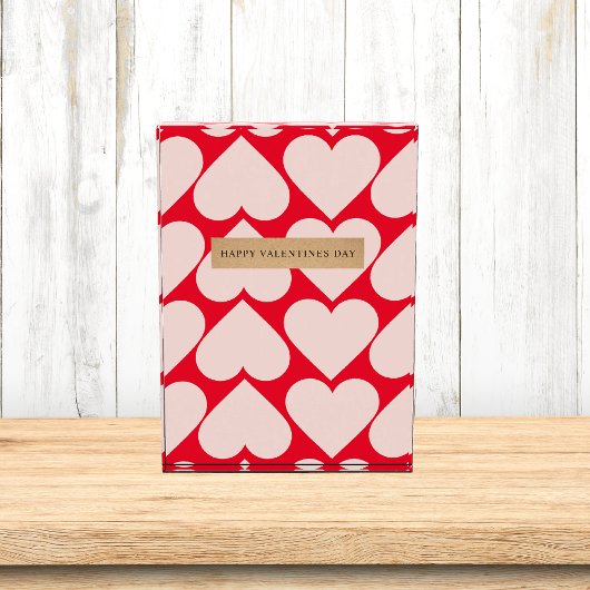 ロマンチックモダンな赤とピンクのハート フォトブロック