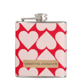 ロマンチックモダンな赤とピンクのハート フラスク (正面)
