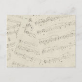 ロマンチックモダンな音楽ノート結婚式は日付を保存 案内ポストカード (裏面)