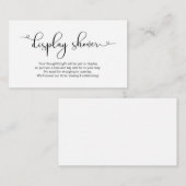 ロマンチックモダンな黒いフォント、ディスプレイシャワー エンクロージャーカード (正面/裏面)