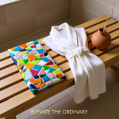 ロマンチックモダンアート幾何学モザイクモノグラム バスタオルセット