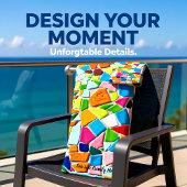 ロマンチックモダンアート幾何学モザイクモノグラム バスタオルセット