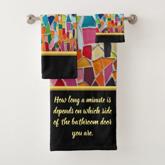 ロマンチックモダンアート幾何学モザイク金ゴールドフォイルバス バスタオルセット (インサイチュ)