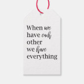 ロマンチックモダンカップル引用文ラブリーギフト ギフトタグ (正面)