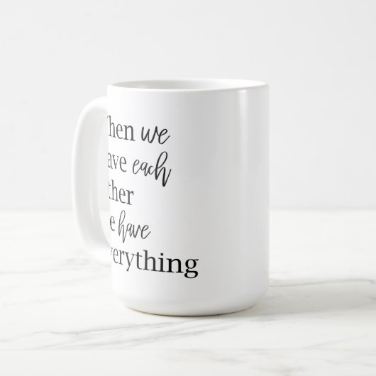 ロマンチックモダンカップル引用文ラブリーギフト コーヒーマグカップ (正面左)