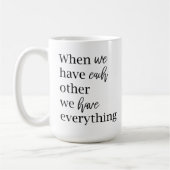 ロマンチックモダンカップル引用文ラブリーギフト コーヒーマグカップ (左)