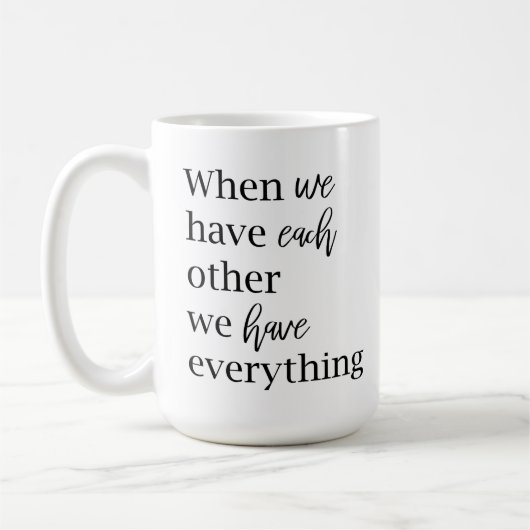 ロマンチックモダンカップル引用文ラブリーギフト コーヒーマグカップ (左)