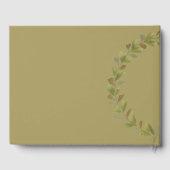 ロマンチックモダングリーンリースウォーターカラーアート ゲストブック (裏面)