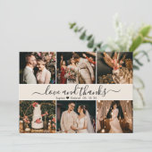 ロマンチックモダンタイポグラフィアイボリーフォトコラージュ サンキューカード (スタンド正面)