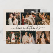 ロマンチックモダンタイポグラフィアイボリーフォトコラージュ サンキューカード (正面/裏面)