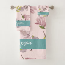 ロマンチックモダンデザインモノグラムピンクとブルー