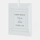 ロマンチックモダンハートスシンプルワ結婚イト ガラスオーナメント (正面左)