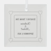 ロマンチックモダンハートスシンプルワ結婚イト ガラスオーナメント (裏面)