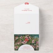 ロマンチックモダンバラガーデンフォトオーバーレイ結婚ズ オールインワン招待状 (外側)