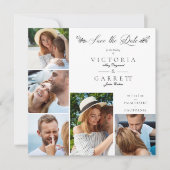 ロマンチックモダンブランチコラージュ5枚の写真カップル セーブザデート (正面)