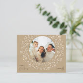 ロマンチックモダン、メリークリスマス家族のフォトポスト ポストカード (スタンド正面)