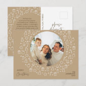 ロマンチックモダン、メリークリスマス家族のフォトポスト ポストカード (正面/裏面)