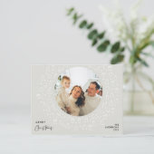 ロマンチックモダン、メリークリスマス家族のフォトポスト ポストカード (スタンド正面)