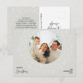 ロマンチックモダン、メリークリスマス家族のフォトポスト ポストカード (正面/裏面)