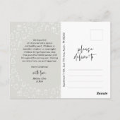 ロマンチックモダン、メリークリスマス家族のフォトポスト ポストカード (裏面)