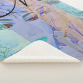 ロマンチックモノグラムのシャビーシックなパステルカラー シェルパブランケット (3/4)