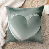 ロマンチックユニークな3Dシルバーハート水色 クッション (ブランケット)
