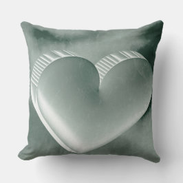 ロマンチックユニークな3Dシルバーハート水色 クッション