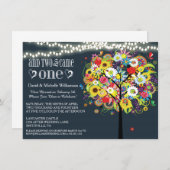 ロマンチックライトツお洒落リーポストウェディング招待 招待状 (正面/裏面)