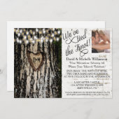 ロマンチックライト&ツリーポ結婚ストフォト招待状 招待状 (正面/裏面)