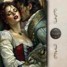 ロマンチックラバーズウルフガーディアンデコパージュ 薄葉紙