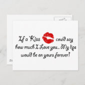 ロマンチックラブキス引用文キスをするロマンス引用 ポストカード (正面/裏面)