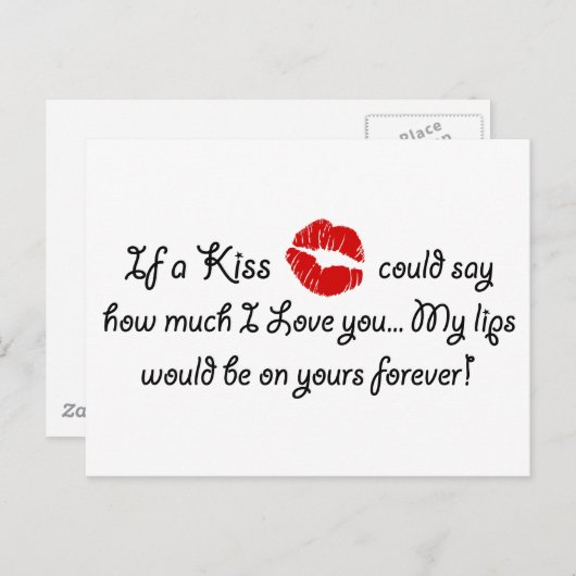 ロマンチックラブキス引用文キスをするロマンス引用 ポストカード (正面/裏面)