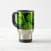 ロマンチックラブグリーンバレンタイングリッターバラ トラベルマグ (正面左)