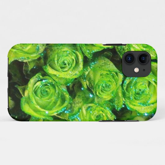 ロマンチックラブグリーンバレンタイングリッターバラ Case-Mate iPhoneケース (裏面(横))