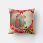 ロマンチックラブハートアートプリント クッション (裏面)