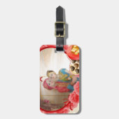 ロマンチックラブハートアートプリント ラゲッジタグ (正面縦)
